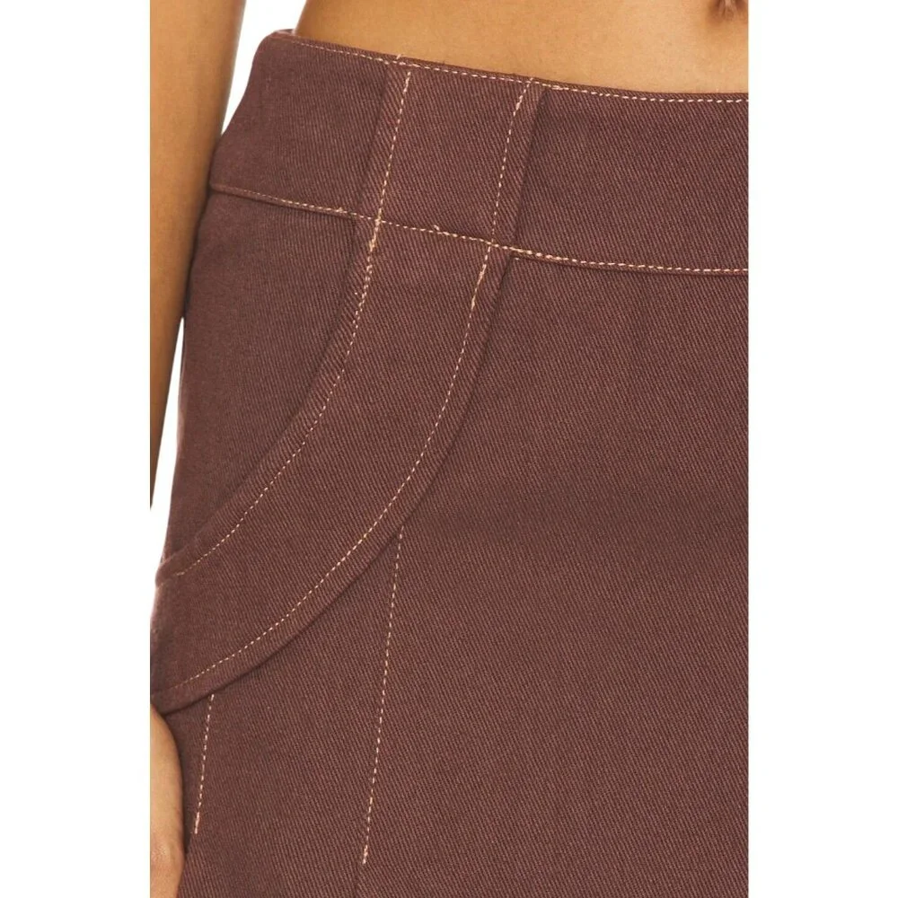 BY.DYLN Avant Mini Skirt in Chocolate Small New Womens Shorts